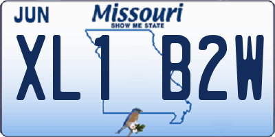 MO license plate XL1B2W