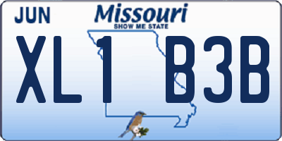 MO license plate XL1B3B