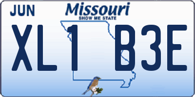 MO license plate XL1B3E