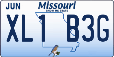 MO license plate XL1B3G