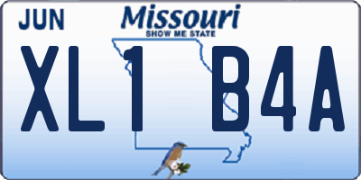 MO license plate XL1B4A
