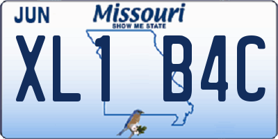 MO license plate XL1B4C