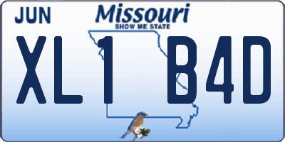 MO license plate XL1B4D