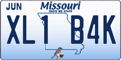 MO license plate XL1B4K