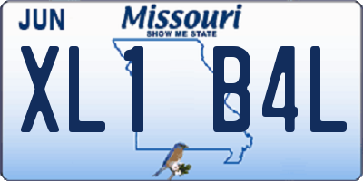 MO license plate XL1B4L