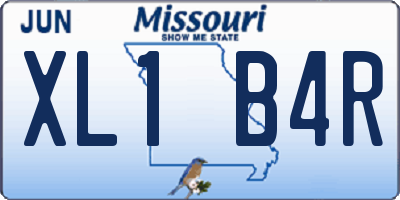 MO license plate XL1B4R