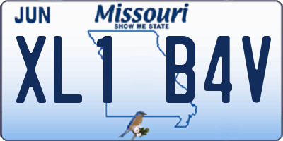 MO license plate XL1B4V