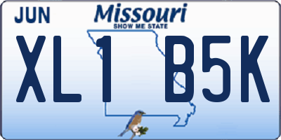 MO license plate XL1B5K