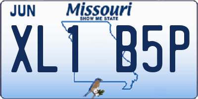 MO license plate XL1B5P