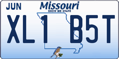 MO license plate XL1B5T