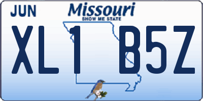 MO license plate XL1B5Z