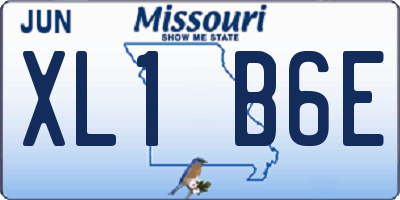 MO license plate XL1B6E