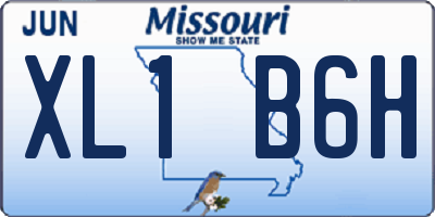 MO license plate XL1B6H