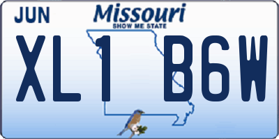 MO license plate XL1B6W