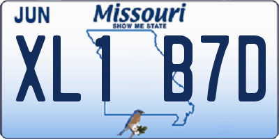 MO license plate XL1B7D