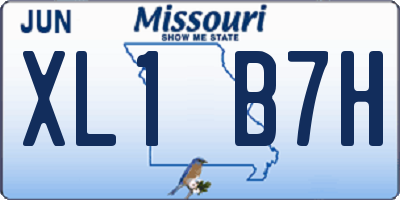 MO license plate XL1B7H