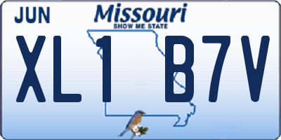 MO license plate XL1B7V