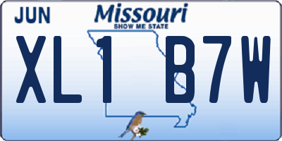 MO license plate XL1B7W