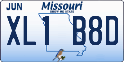 MO license plate XL1B8D