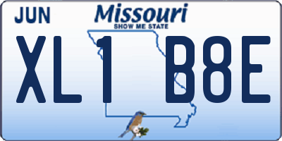 MO license plate XL1B8E