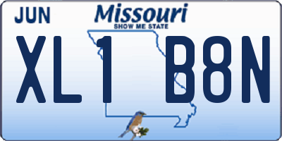 MO license plate XL1B8N