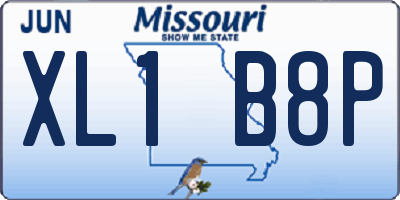 MO license plate XL1B8P