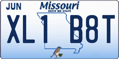 MO license plate XL1B8T