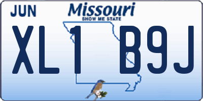 MO license plate XL1B9J