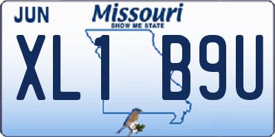 MO license plate XL1B9U