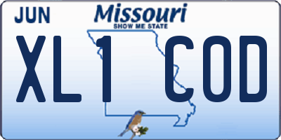 MO license plate XL1C0D