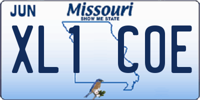 MO license plate XL1C0E