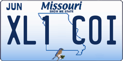 MO license plate XL1C0I