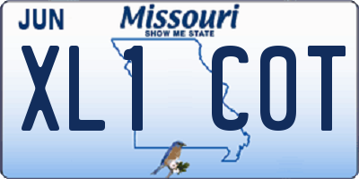 MO license plate XL1C0T