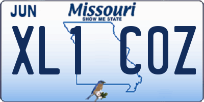 MO license plate XL1C0Z