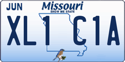 MO license plate XL1C1A