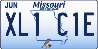 MO license plate XL1C1E