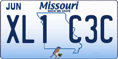 MO license plate XL1C3C