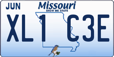 MO license plate XL1C3E