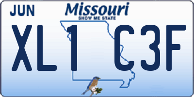 MO license plate XL1C3F