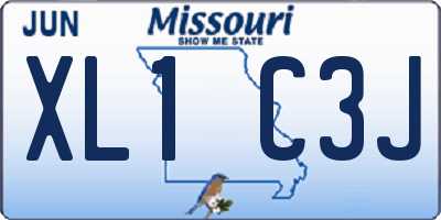 MO license plate XL1C3J