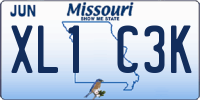 MO license plate XL1C3K
