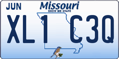 MO license plate XL1C3Q