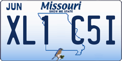 MO license plate XL1C5I