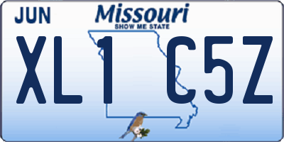 MO license plate XL1C5Z