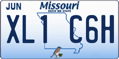 MO license plate XL1C6H