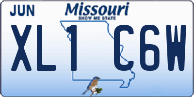 MO license plate XL1C6W