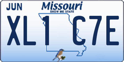 MO license plate XL1C7E