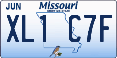 MO license plate XL1C7F