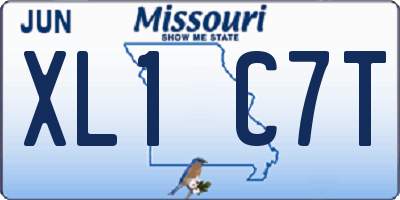 MO license plate XL1C7T