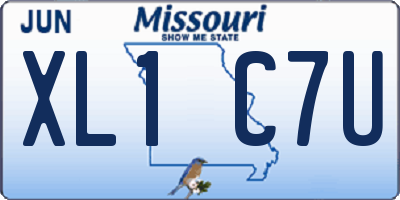MO license plate XL1C7U